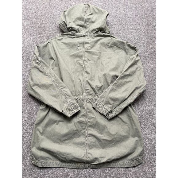 American Eagle Jacket Medium Green Cargo Military Field Hooded Coat Ladies - Picture 3 of 9
